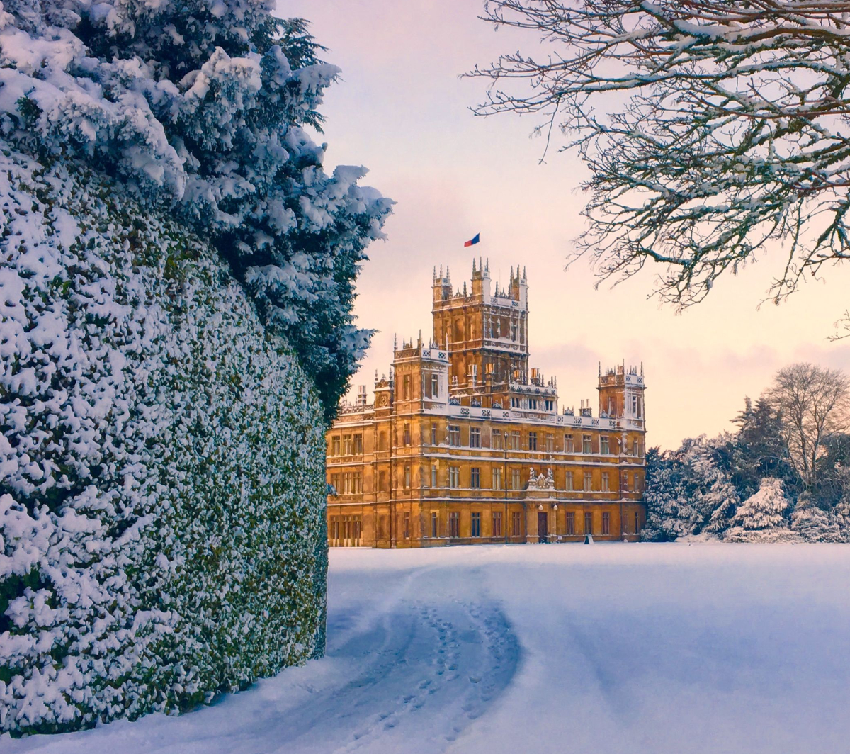 Exterior View To A Heritage Castle In The Winter